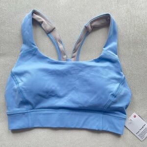 Lululemon Light Blue Power Through Sports Bra